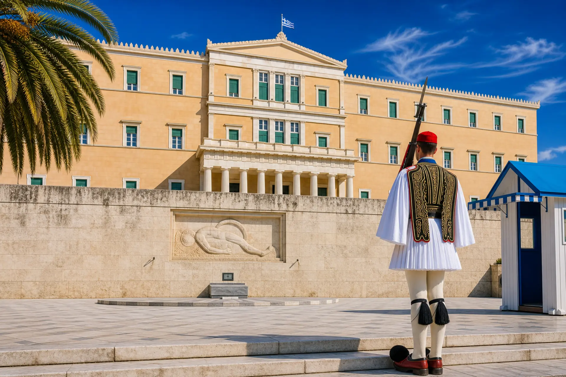Náměstí Syntagma a evzónská garda