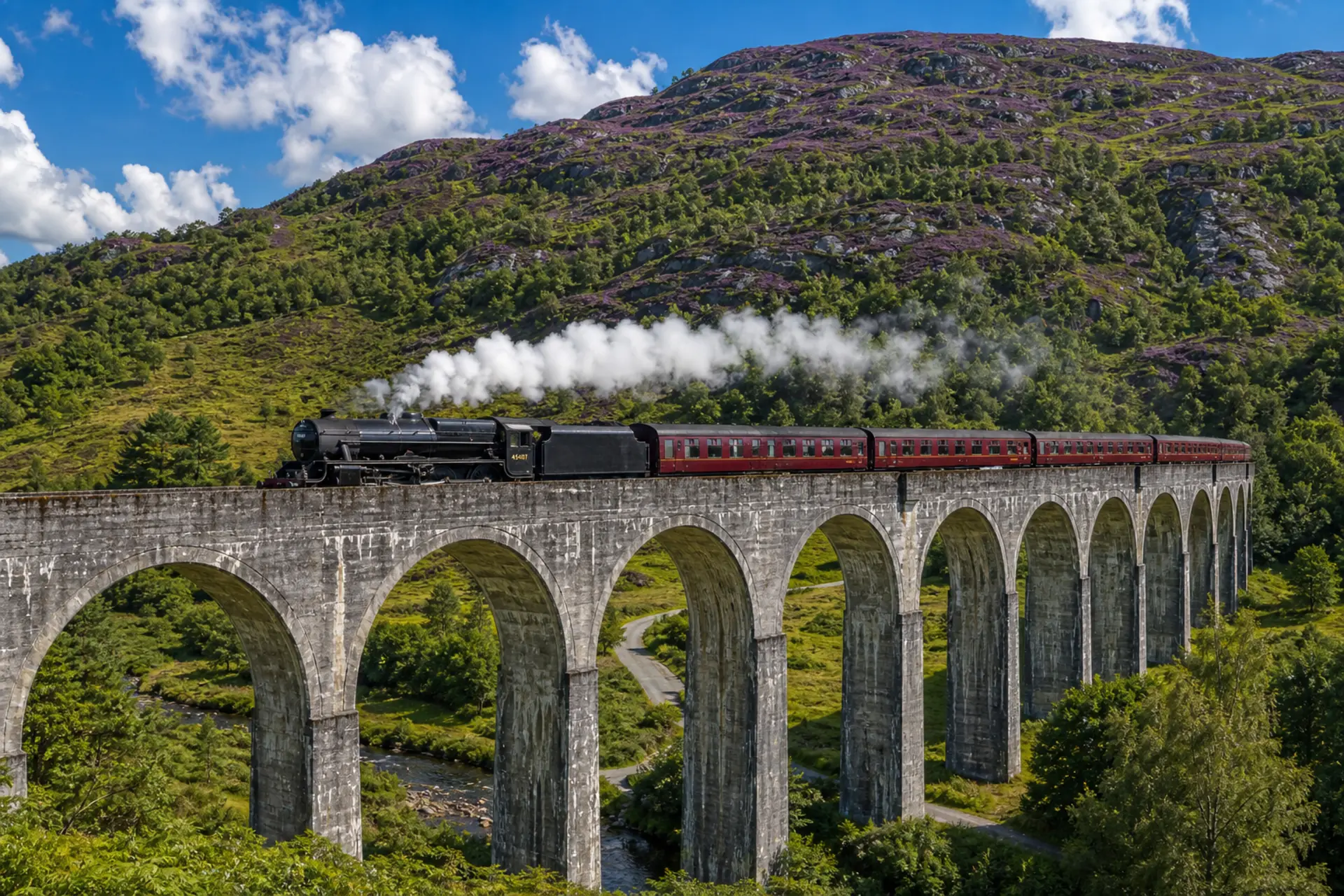 Glenfinnan Viaduct a Jacobite vlak