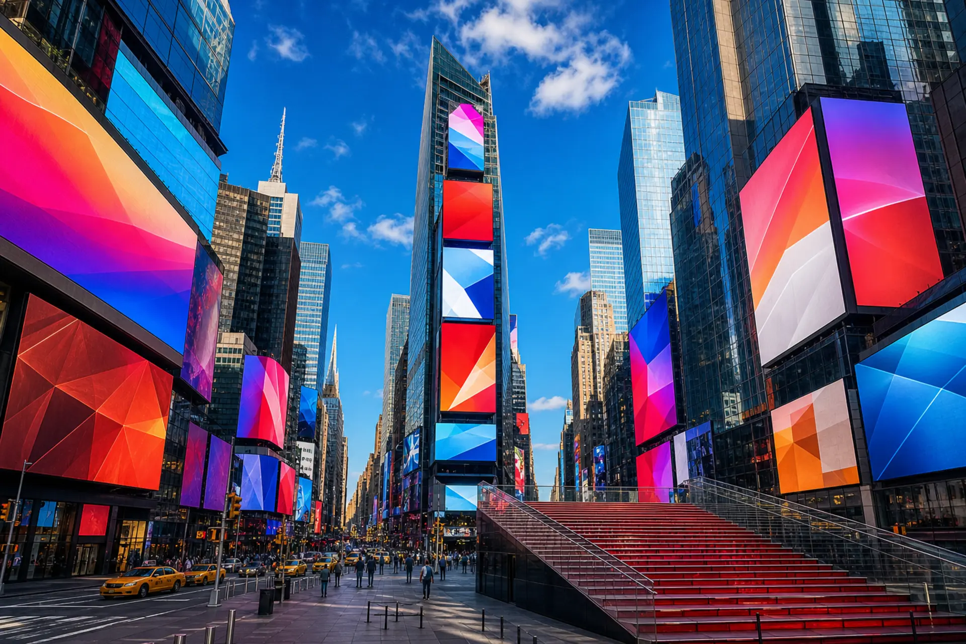 Manhattan skyline a Times Square