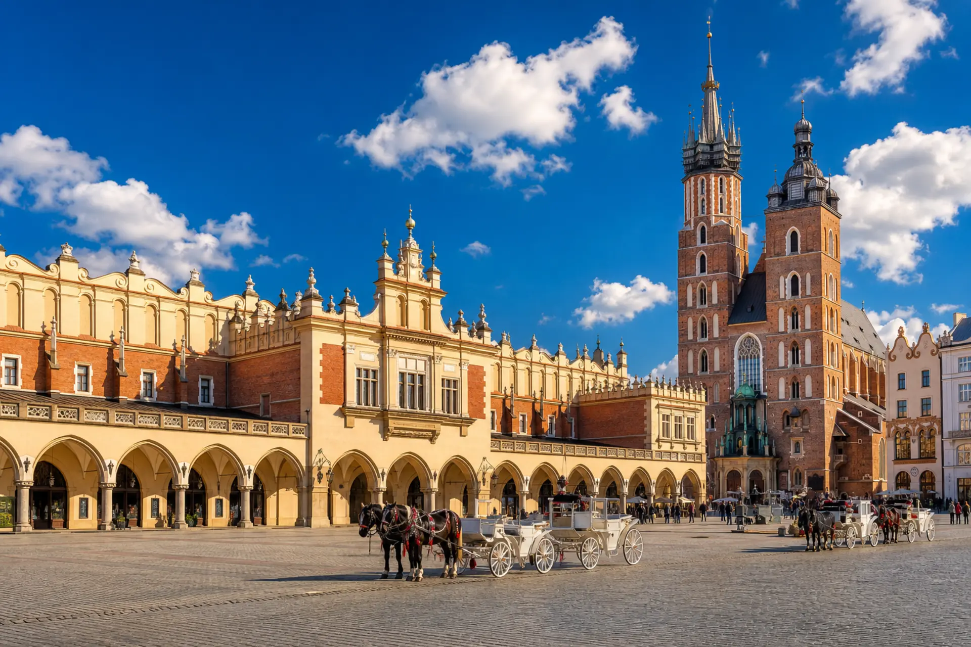 Krakov - Rynek Główny a hrad Wawel