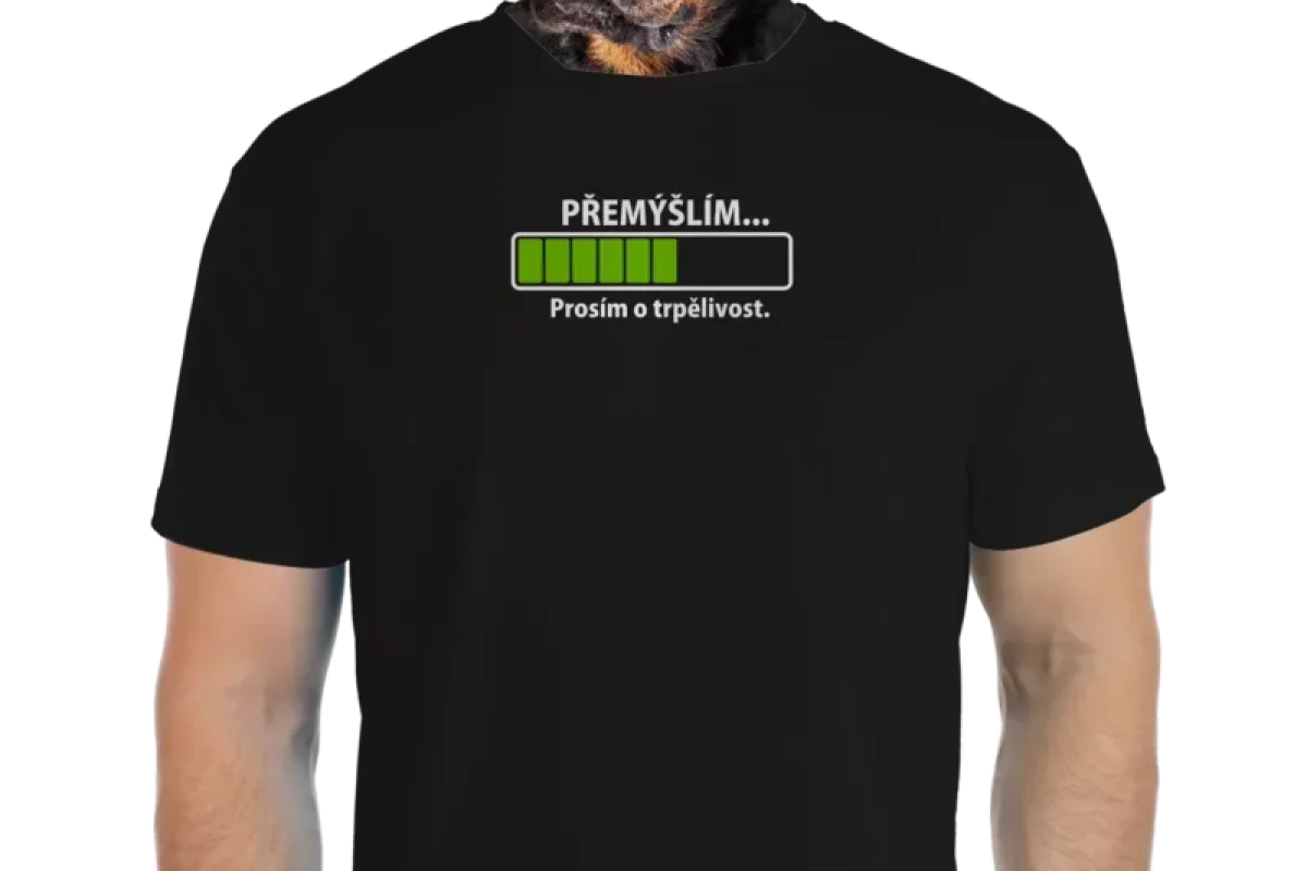 Vtipné tričko Bastard: Přemýšlím - foto 01